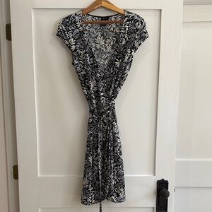 BCBGMaxAzria Leaf Print Wrap Dress